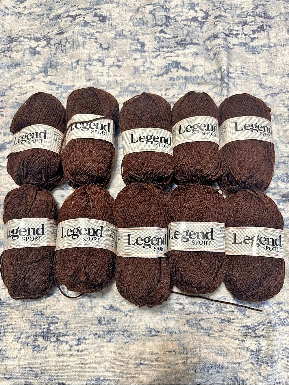 Vintage Copley Legend Sport Brown Yarn Lot of 10 Skeins